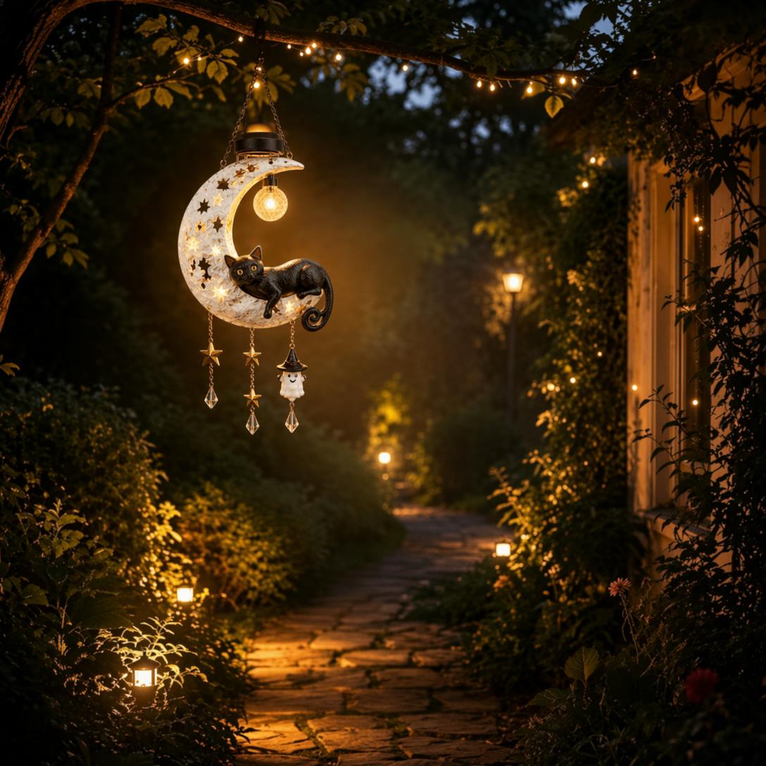 🎃 Halloween Early Bird Sale | 50% OFF Black Cat Moon Solar Lantern