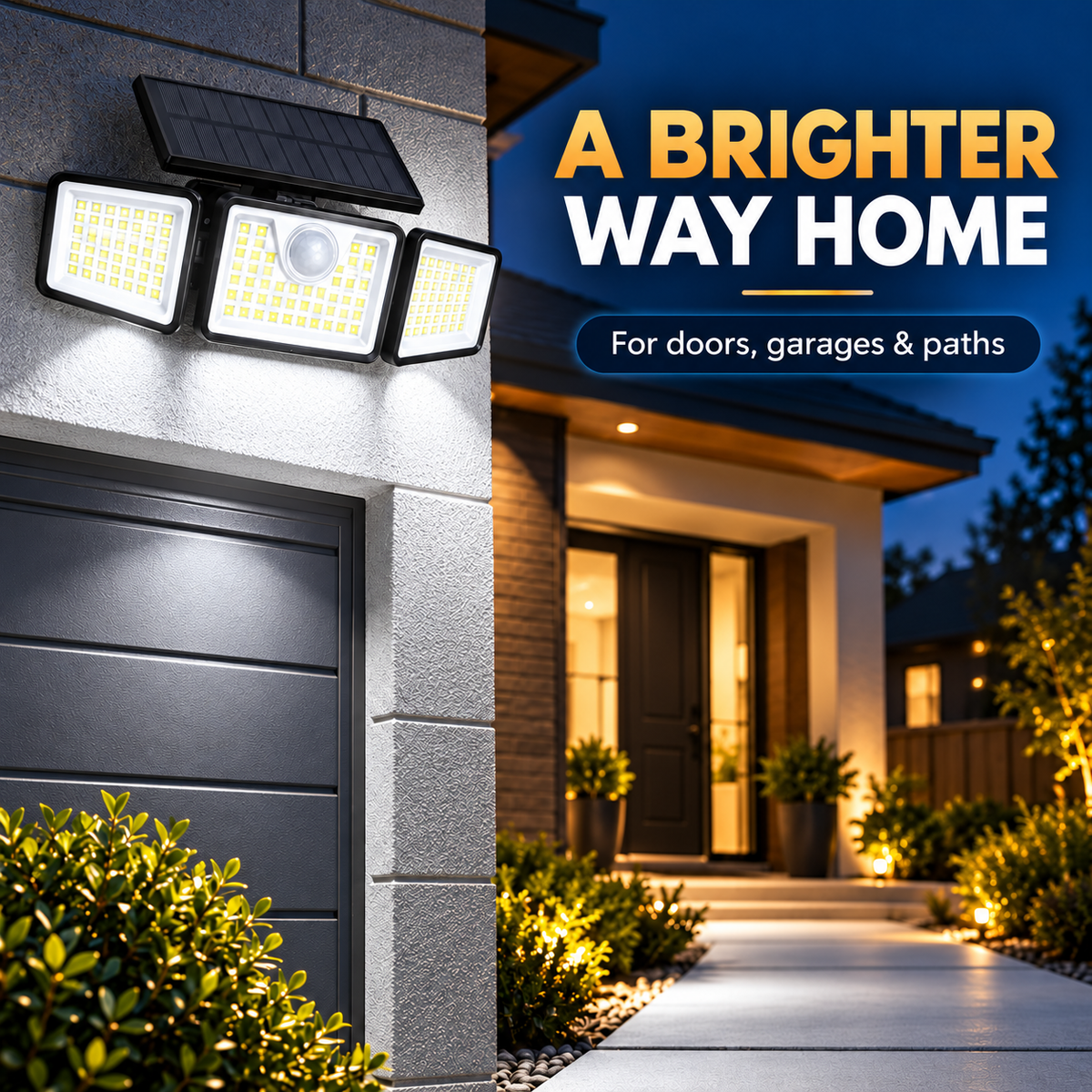 Neutral white solar outdoor light at home entrance