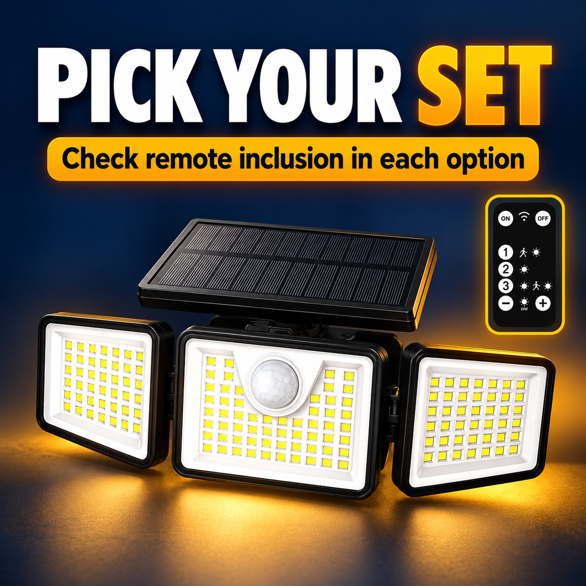 Solar light and remote shown together