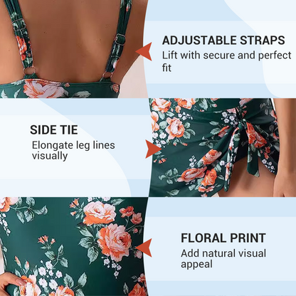 🔥Hot Sale 50% OFF💃Women's One Piece Tummy Control Tie Knot Swimsuit 2