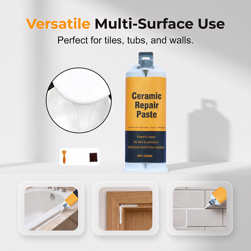 Ceramic repair paste for tiles tubs and walls