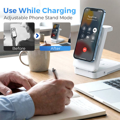 ⚡ 3-in-1 Foldable Wireless Charging Station for iPhone, Apple Watch & AirPods