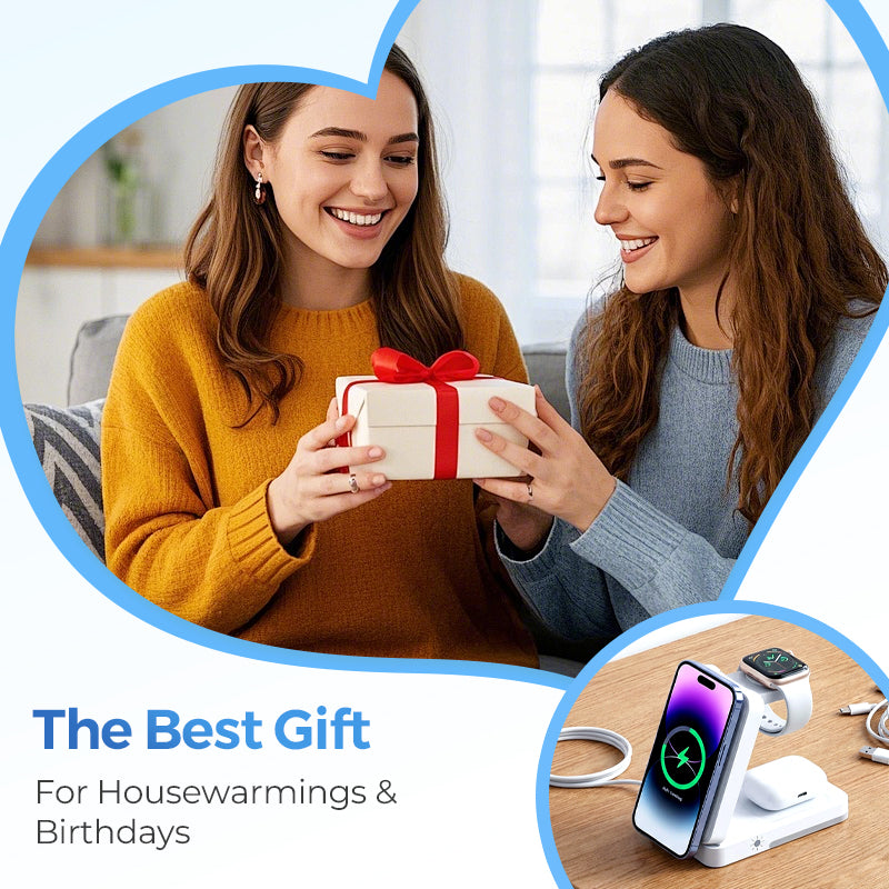 ⚡ 3-in-1 Foldable Wireless Charging Station for iPhone, Apple Watch & AirPods