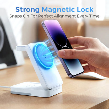 ⚡ 3-in-1 Foldable Wireless Charging Station for iPhone, Apple Watch & AirPods