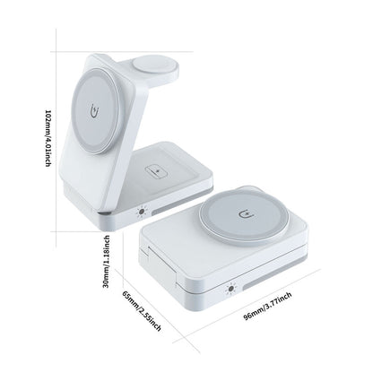 ⚡ 3-in-1 Foldable Wireless Charging Station for iPhone, Apple Watch & AirPods